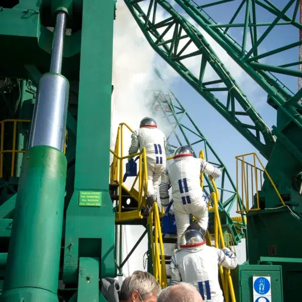 NASA Astronaut and Navy SEAL Chris Cassidy, Anatoly Ivanishin and Ivan Vagner while boarding the Soyuz MS-16 spacecraft at the Baikonur Cosmodrome in Kazakhstan. NASA Astronaut and Navy SEAL Chris Cassidy, Anatoly Ivanishin and Ivan Vagner while boarding the Soyuz MS-16 spacecraft at the Baikonur Cosmodrome in Kazakhstan.