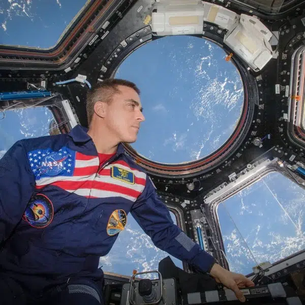 Astronaut Chris Cassidy Chris Cassidy in space looking out over the Earth
