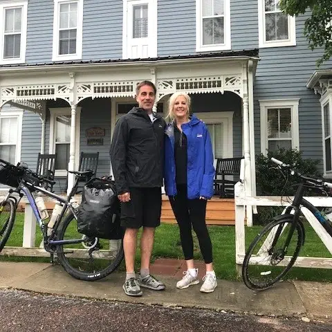 Chris and Peggy Cycling Chris and Peggy at home with bicycles