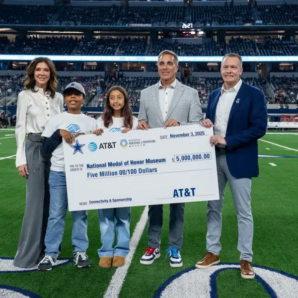 Accepting Five Million Dollar Check for Medal of Honor at Dallas Cowboys Game Chris Cassidy, CEO of the National Medal of Honor Museum, accepting a five million dollar donation check in November 2025 to support veteran heritage and museum development.